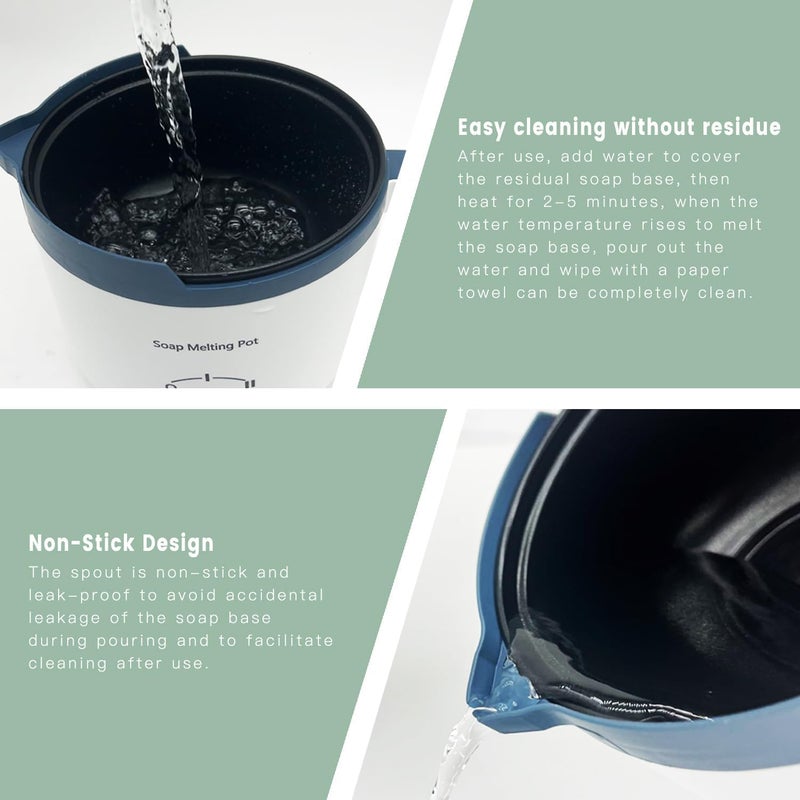 PIUH Soap Melter for Soap Making,Soap Melting Pot for Making Soap with Spout, Electronic Melt and Pour Soap Base Melting Pot for DIY Soap Adults - Image 5